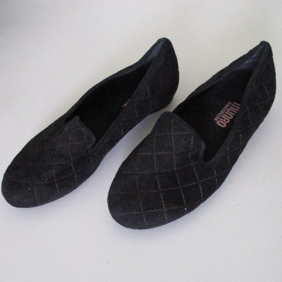 Munro American Womens Black Suede Diamond Stitch Casual Loafer - Size 5.5WW - Picture 7 of 9